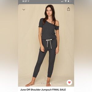June off shoulder jumpsuit with Drawstring